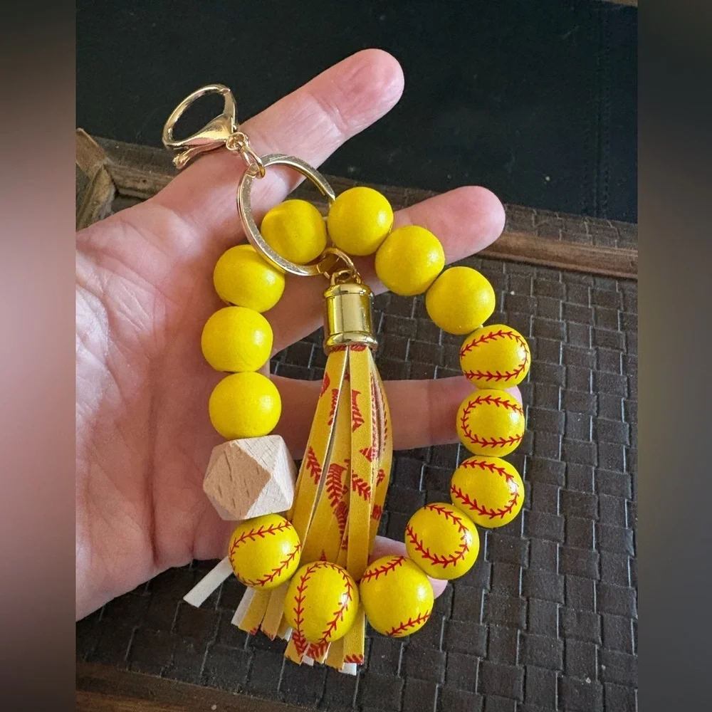 Colorful Beaded Keychains sports themed